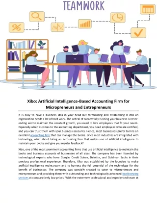 Xibo: Artificial Intelligence-Based Accounting Firm for Micropreneurs and Entrepreneurs