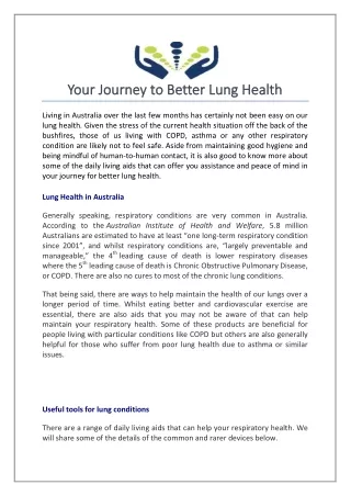 Your journey to better lung health