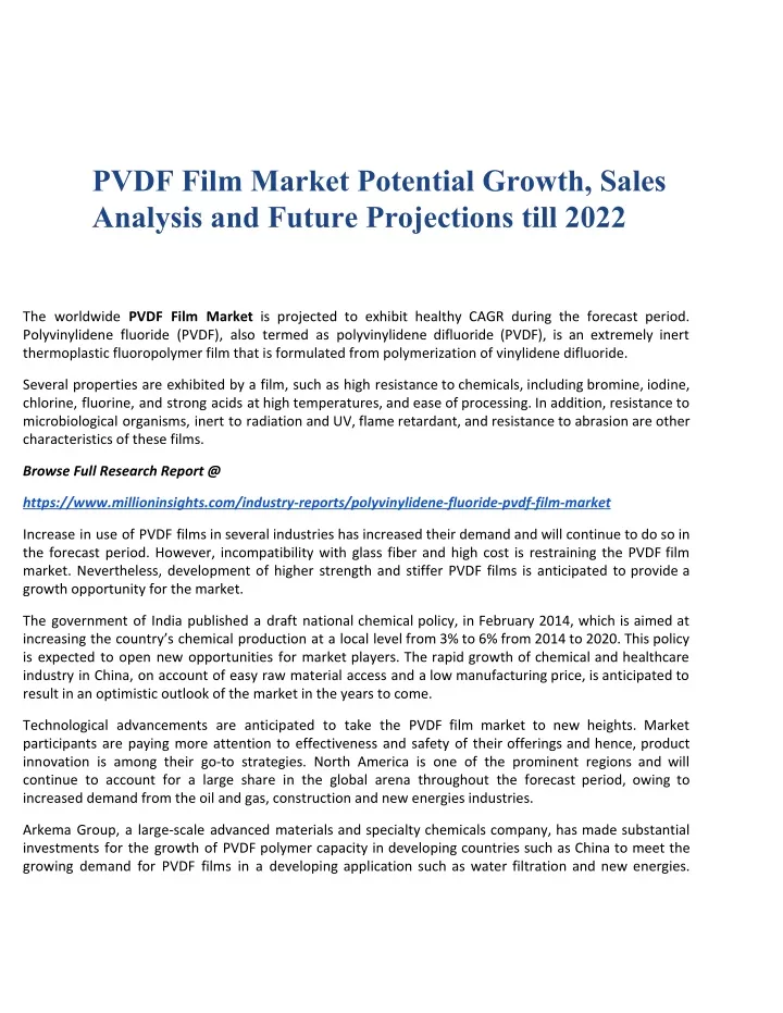 pvdf film market potential growth sales analysis