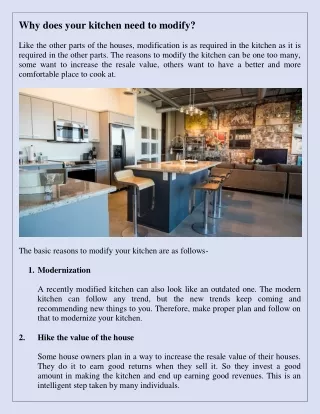 why does your kitchen need to modify like