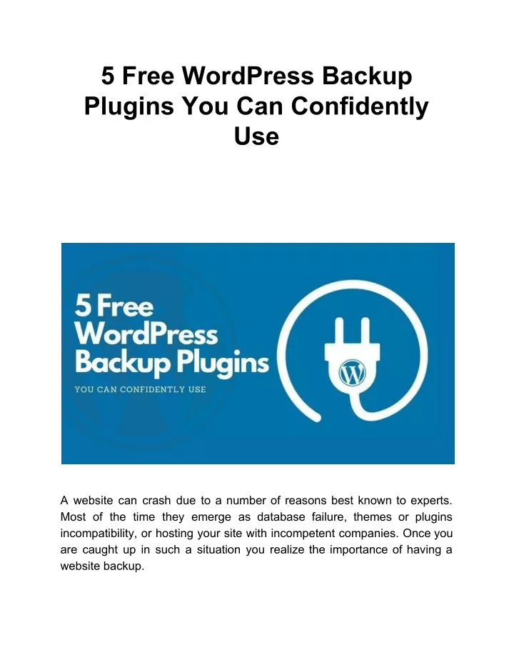 5 free wordpress backup plugins