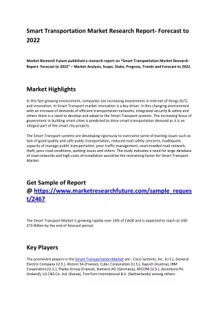 smart transportation market research report