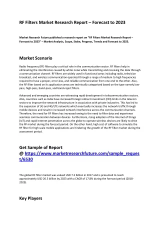 rf filters market research report forecast to 2023