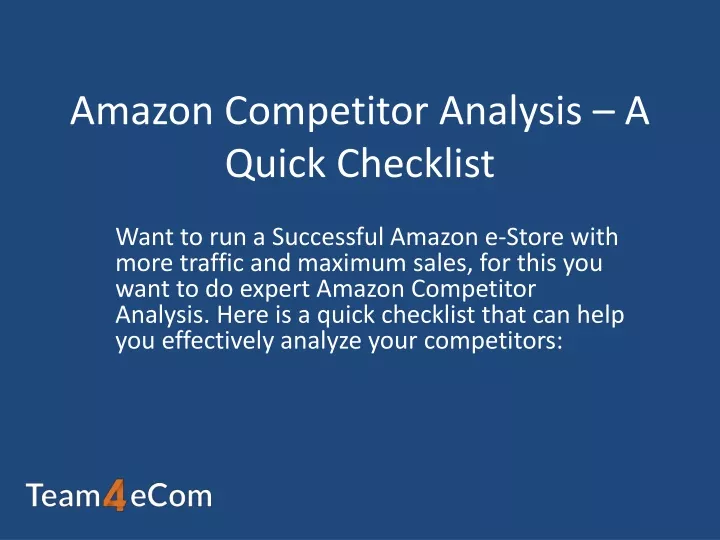amazon competitor analysis a quick checklist