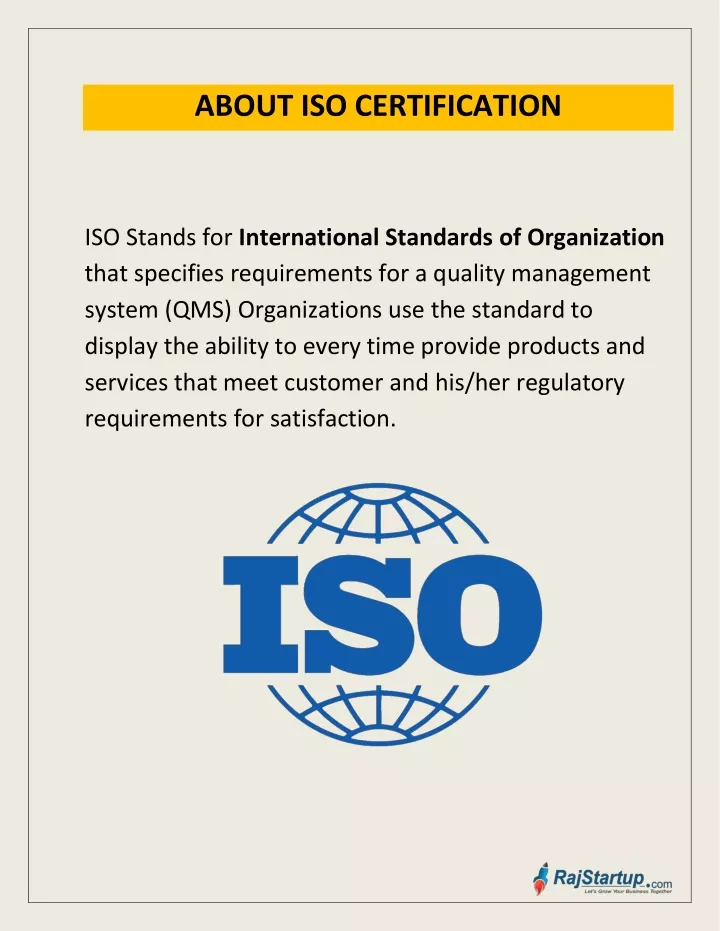 about iso certification