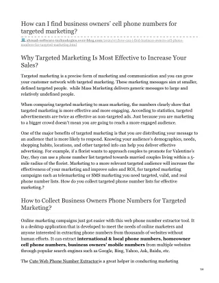 how can i find business owners cell phone numbers