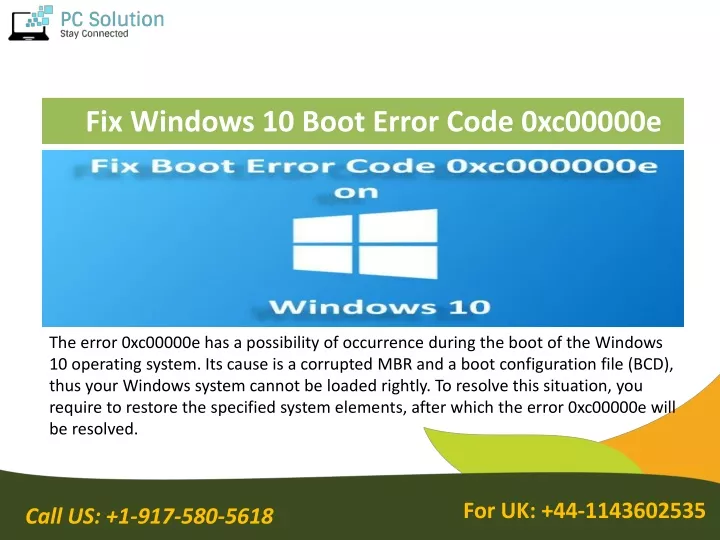 fix windows 10 boot error code 0xc00000e