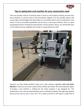 tips to opting best curb machine for your
