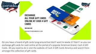 Visit Cash 4 Gift Cards To Get The Cumulative Amount Transferred To Your Account