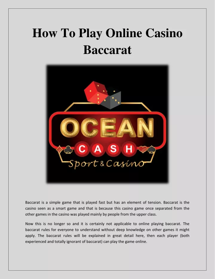 how to play online casino baccarat