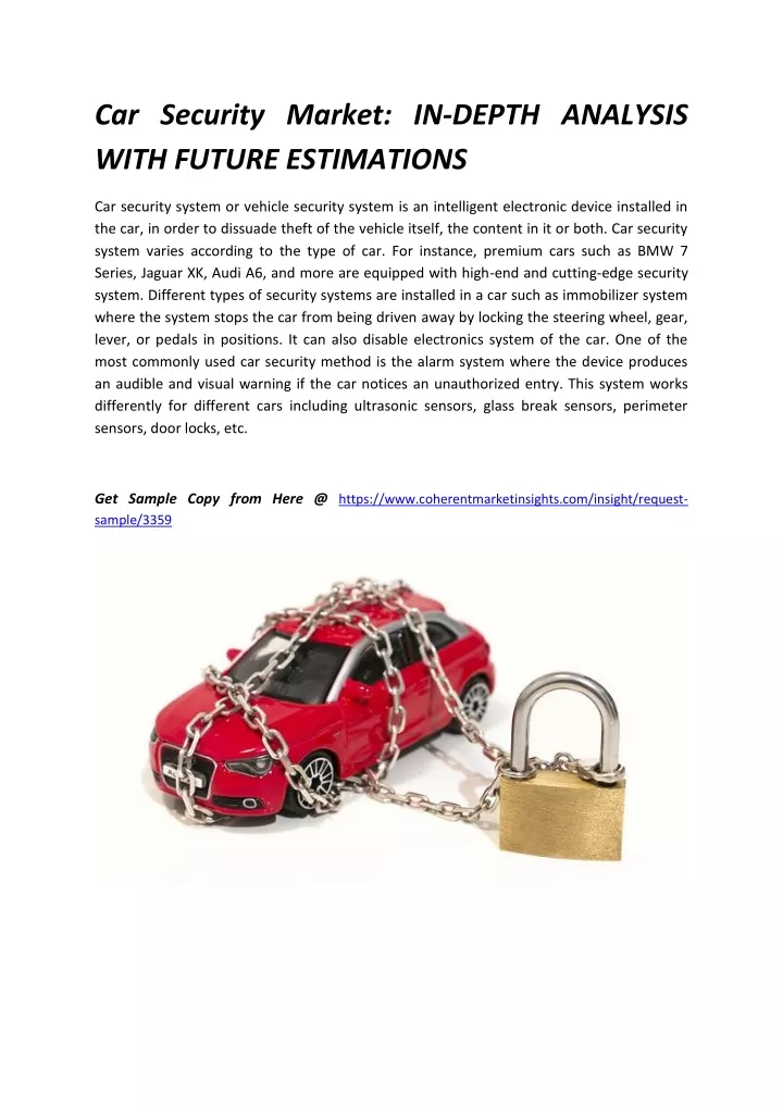 car security market in depth analysis with future