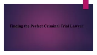 Finding the Perfect Criminal Trial Lawyer