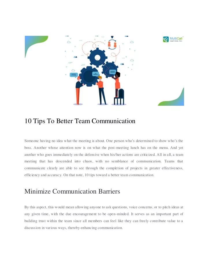 10 tips to better team communication