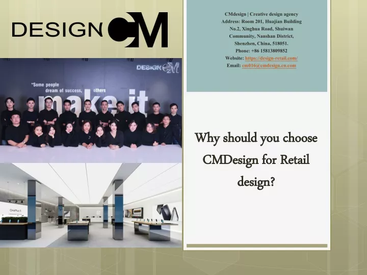 why should you choose cmdesign for retail design