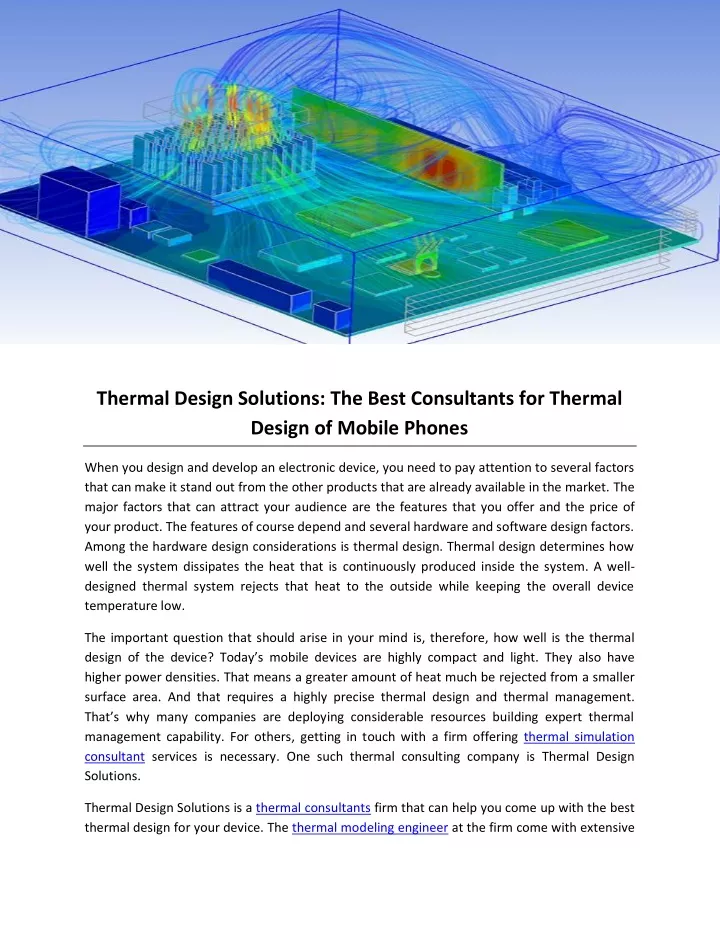 thermal design solutions the best consultants