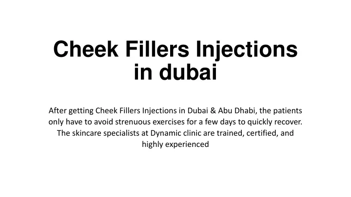 cheek fillers injections in dubai