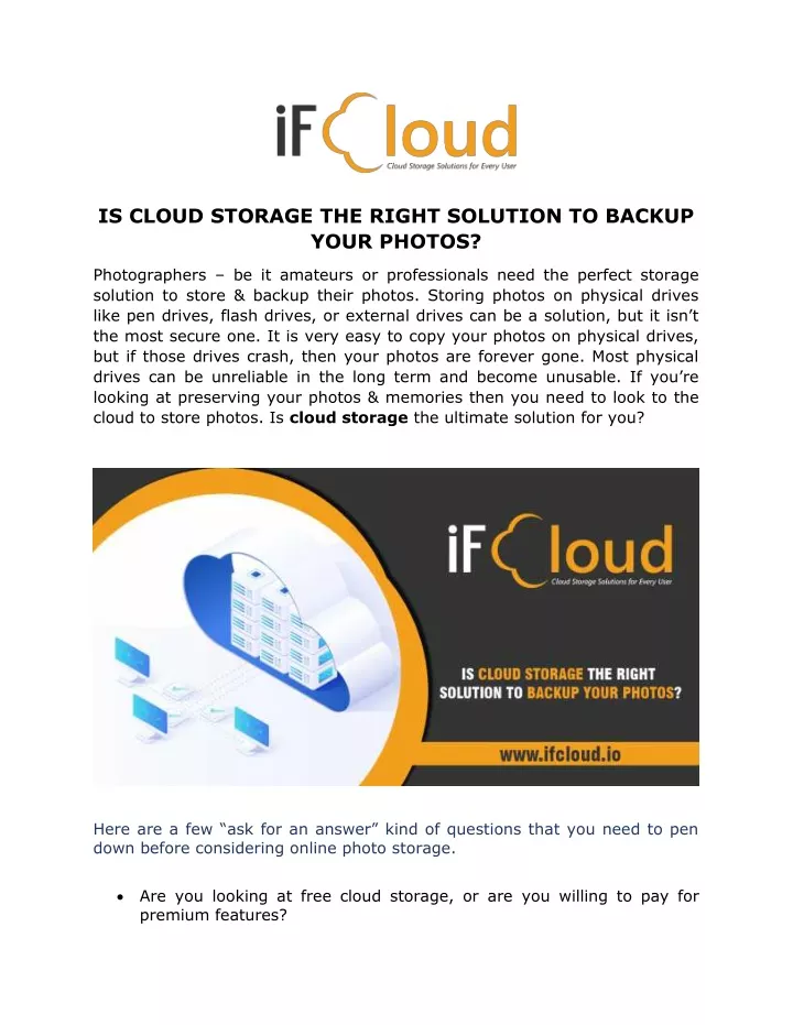 is cloud storage the right solution to backup