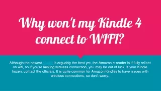 kindle won't connect to wifi