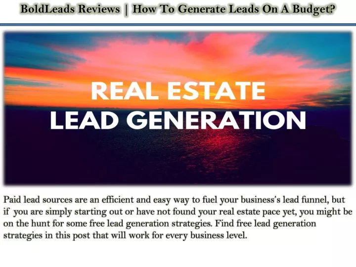 boldleads reviews how to generate leads