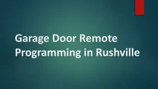 Garage Door Remote Programming in Rushville