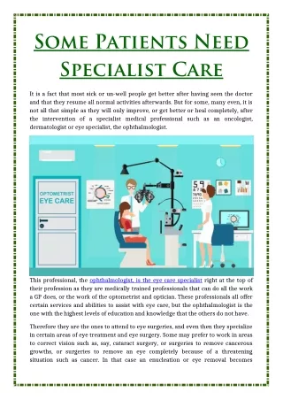 Some Patients Need Specialist Care