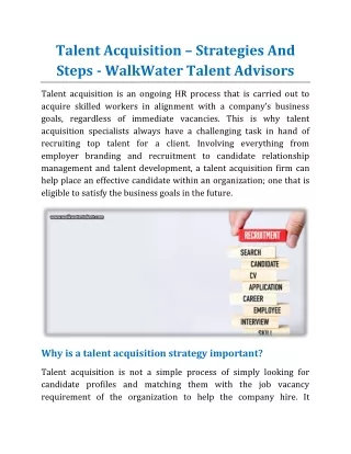 talent acquisition strategies and steps walkwater