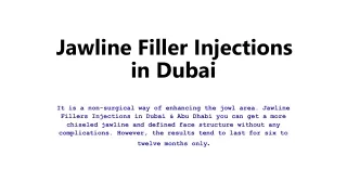 Jawline Filler Injections in Dubai