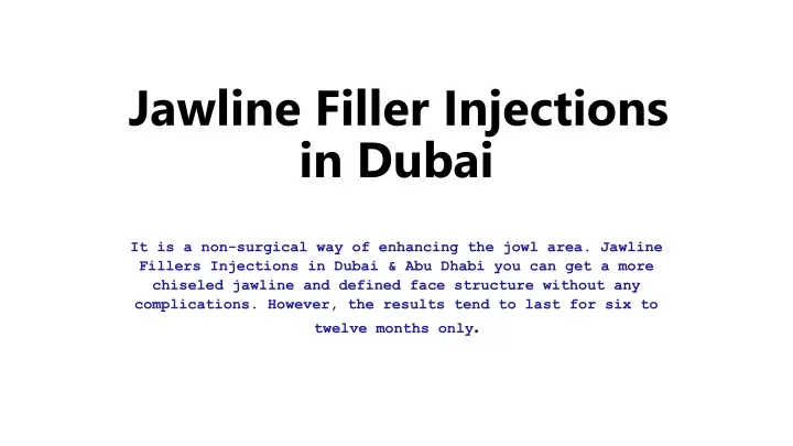 jawline filler injections in dubai