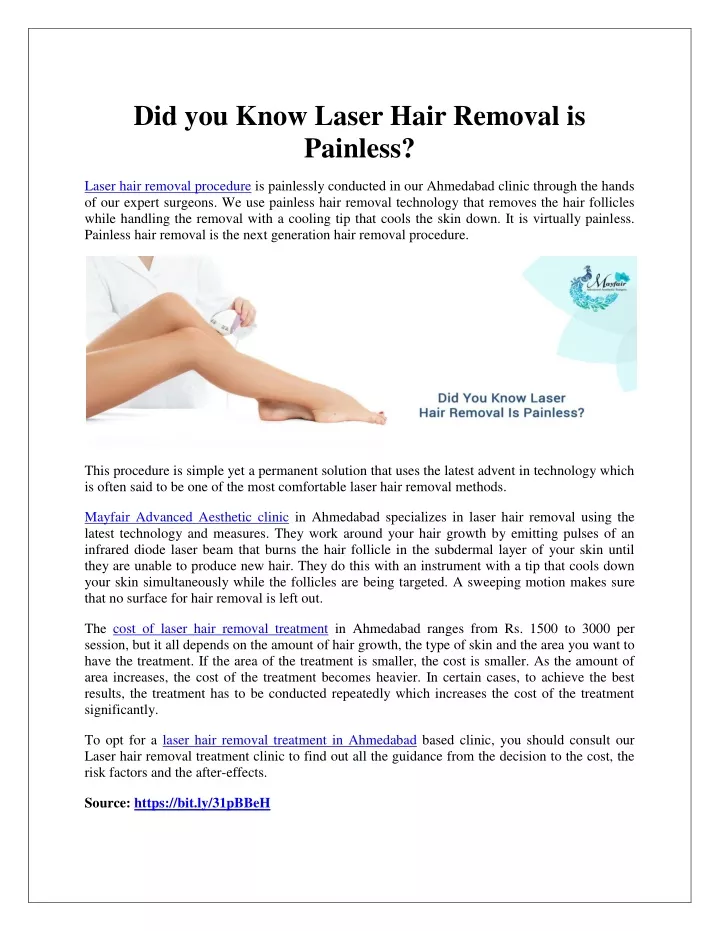 did you know laser hair removal is painless