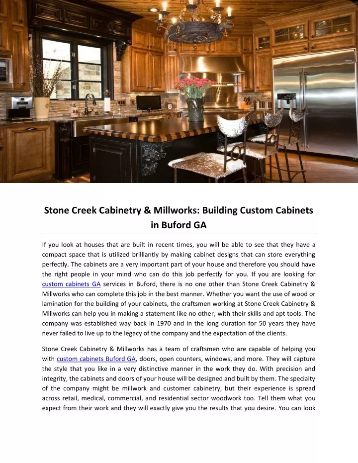 stone creek cabinetry millworks building custom
