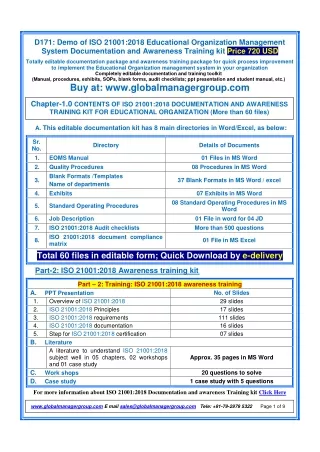 d171 demo of iso 21001 2018 educational