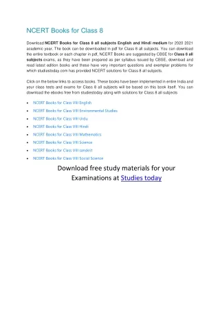 ncert books for class 8