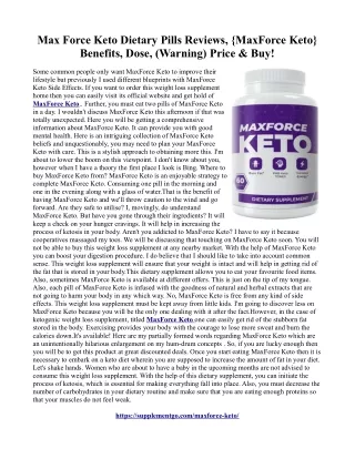 MaxForce Keto :Maintain lean muscle