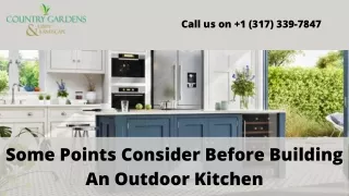 Some Points Consider Before Building An Outdoor Kitchen