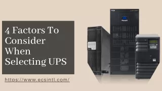 4 Factors To Consider When Selecting UPS