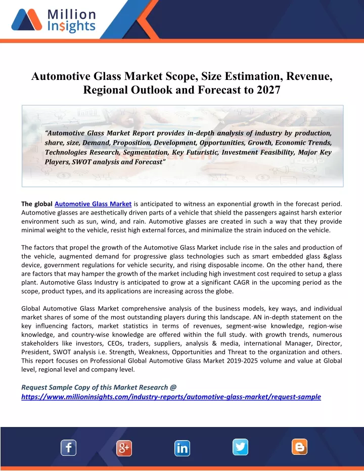 automotive glass market scope size estimation
