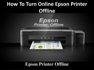 How To Turn Online Epson Printer Offline