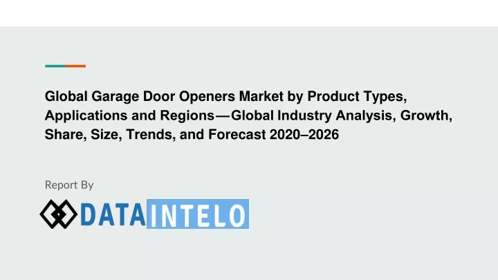 global garage door openers market by product