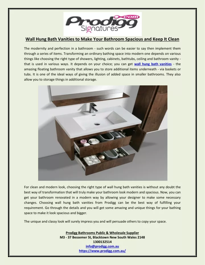 wall hung bath vanities to make your bathroom