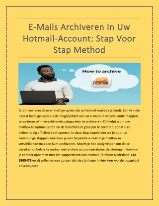 Eenvoudige stappen om e-mails te archiveren in uw Hotmail-account