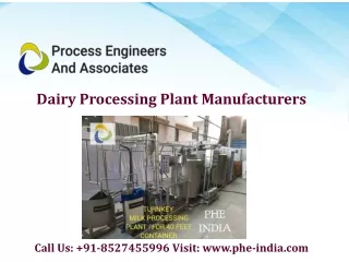 Dairy Processing Plant Manufacturers