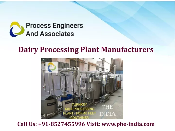 dairy processing plant manufacturers