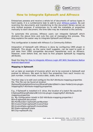 how to integrate ephesoft and alfresco