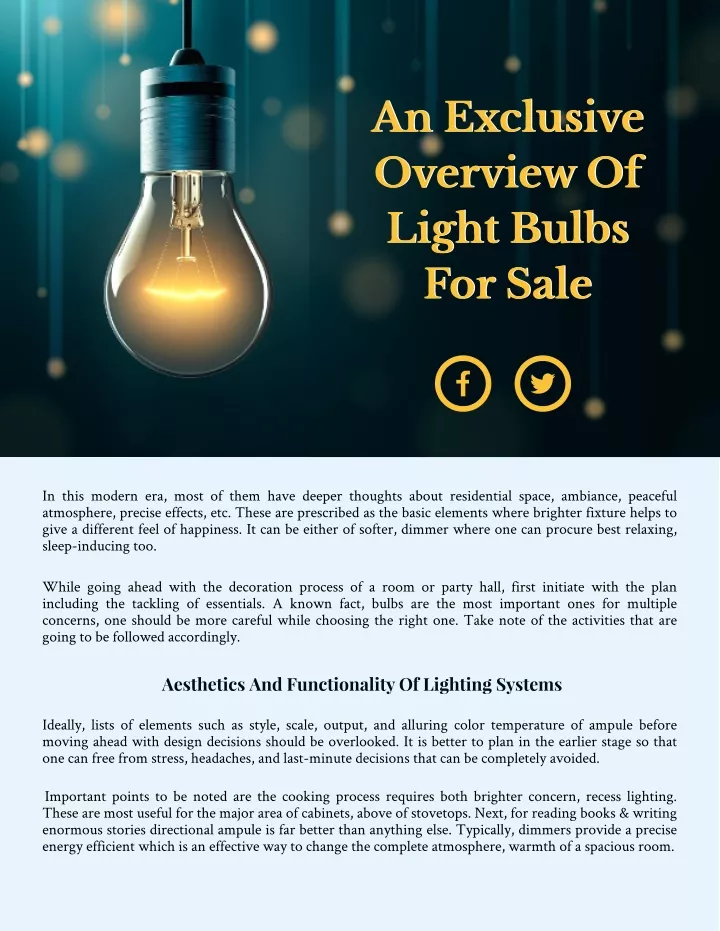 an exclusive overview of light bulbs