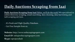 Daily Auctions Scraping from Iaai