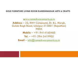 Gold Furniture Living Room Rameshwaram Arts & Crafts