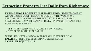 Extracting Property List Daily from Rightmove