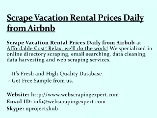 Scrape Vacation Rental Prices Daily from Airbnb