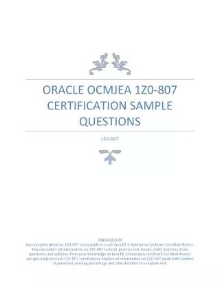 oracle ocmjea 1z0 807 certification sample