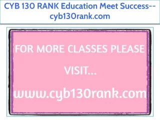 CYB 130 RANK Education Meet Success--cyb130rank.com